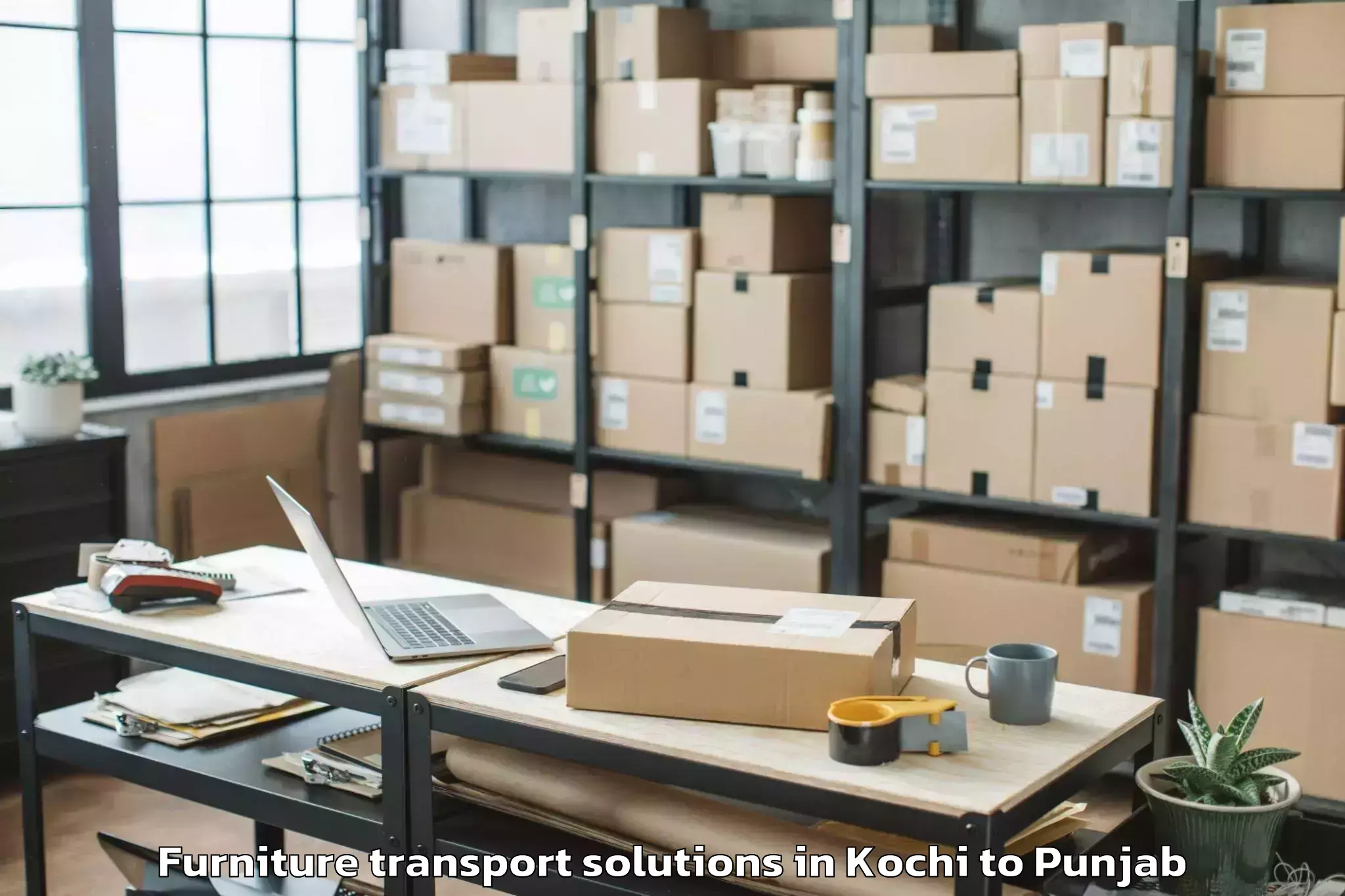 Book Kochi to Zira Furniture Transport Solutions Online